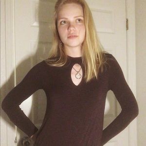 Long sleeve keyhole shirt